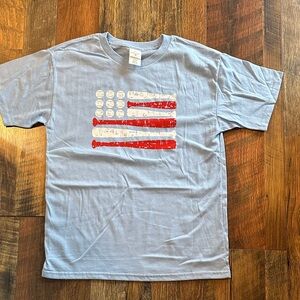 Hanes Light Baseball Blue Flag Graphic Tee